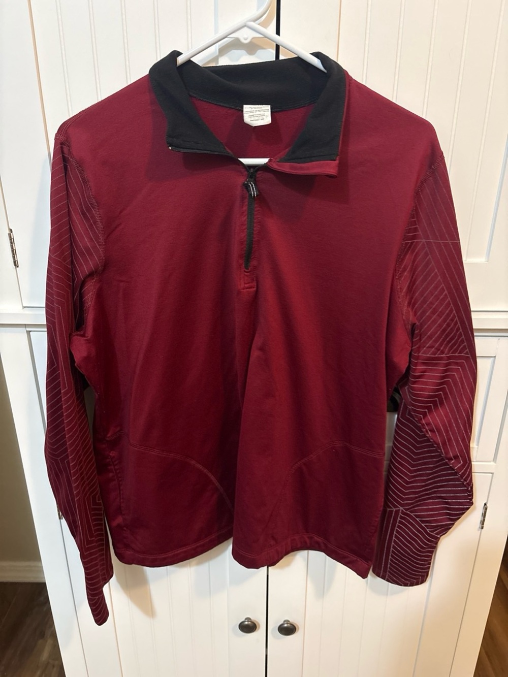 Avia Men’s XL Maroon Quarter Zip Performance Athletic Runner Hiking Pullover